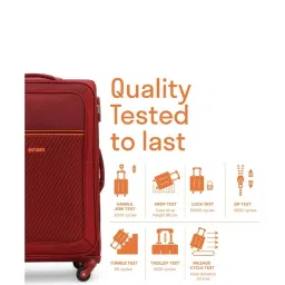 Citizen Striped Explorer Red Striped Soft Medium Trolley Bag - 68 Cms image 2