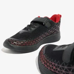 Yellow by Westside Black Mesh Buckle-Detailed Lace-Up Sneakers image 3