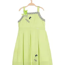 Peppermint Kids Green Patch Work Dress-image-65
