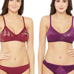 N-Gal Maroon & Purple Lace Bra & Panty Set (Pack Of 2)-picture-10