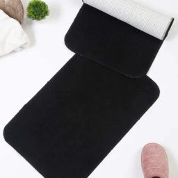 HOSTA HOMES Black Cotton Anti-Skid Door Mats - Set of 2-picture-36