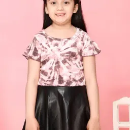 Lilpicks Kids Brown & White Cotton Over Dyed Top-picture-42