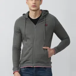 Van Heusen Sport Grey Regular Fit Hooded SweatShirt-picture-25