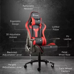 CELLBELL GC01 Transformer Series Red-Black High Back Ergonomic PU Leather Gaming Chair image 3