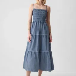 GAP Blue Relaxed Fit Solid Dress-picture-31