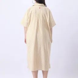 Qurvii Yellow Stripes Regular Fit Dress image 2