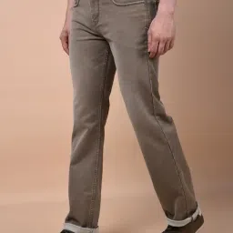 Crimsoune Club Brown Blended Solid Mid Rise Jeans image 4