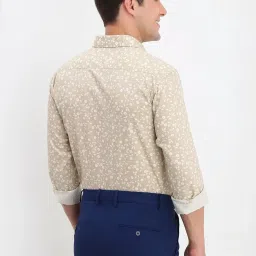 Allen Solly Beige Cotton Slim Fit Printed Shirt image 2