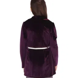 Cutecumber Kids Purple Self Pattern Dress & Shrug image 2