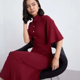 Styli Maroon Regular Fit Dress image 4