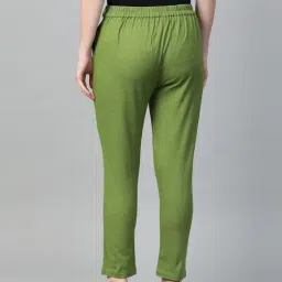 YASH GALLERY Green Mid Rise Pants image 2
