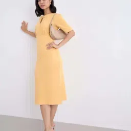 Styli Beige Regular Fit Self Pattern Dress image 3