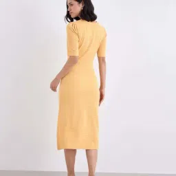 Styli Beige Regular Fit Self Pattern Dress image 2