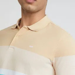Park Avenue Striped Polo Collar Slim Fit T-shirt image 2