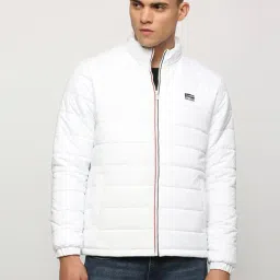 Pepe Jeans White Regular Fit High Neck Puffer Jacket-image-0