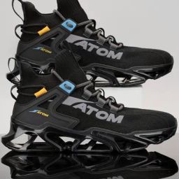 Atom Men's Hollow Man Black Running Shoes-picture-9