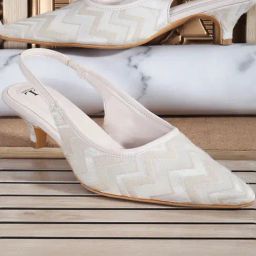 Carlton London Women's Cream Sling Back Sandals-picture-8