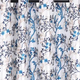 Romee White Polyester Floral Curtains and Sheers image 2