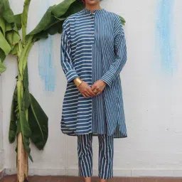 Chidiyaa Flower Girl Yaasmin Blockprinted Cotton Kurta Set-picture-24