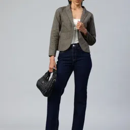 Cottinfab Taupe Cotton Regular Fit Blazer image 4