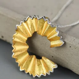 Rihi by P.C. Chandra Jewellers Gold Pencil Shaving Pendant For Women & Girls (Without Chain) image 2