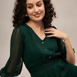 The Roadster Lifestyle Co Women Self Design Fit & Flare Knee Length Dress image 3