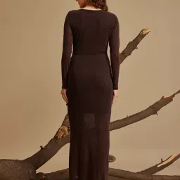 Kazo Brown Embellished Maxi Dress image 2