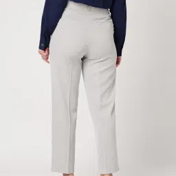 strong & brave Strong And Brave Light Grey Solid Trousers image 2