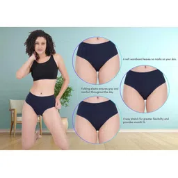 ORLIZEA Pack of 3 Women High-Rise Cotton Blend Hipster Briefs image 3