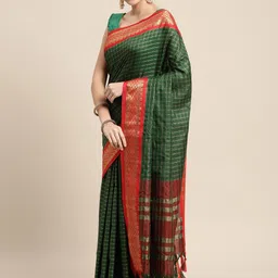 LeeliPeeri Designer Checked Zari Saree-picture-21