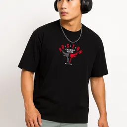 Be Crazy Men Graphic Printed Round Neck Cotton Oversized T-shirt-picture-17