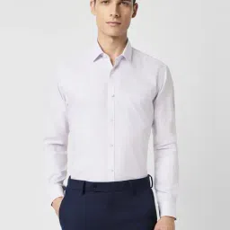 Van Heusen Purple Cotton Regular Fit Checks Shirt-image-18