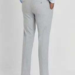 Allen Solly Grey Slim Fit Texture Trousers image 2