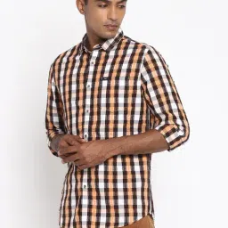Lee Orange Slim Fit Check Shirt image 3