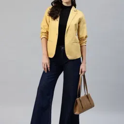 Cottinfab Yellow Cotton Regular Fit Blazer image 4