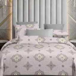 Ariana TUSCANY Lavender Cotton 300 TC Double Size Bedsheet With 2 Pillow Covers-image-5