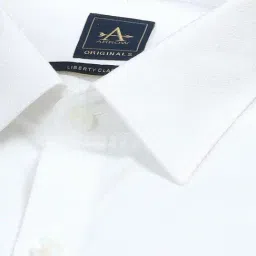 Arrow White Cotton Regular Fit Self Pattern Shirt image 5