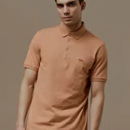 ANDAMEN Brown Melange Regular Fit Polo T-Shirt-picture-34