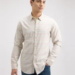 Pepe Jeans Beige Cotton Regular Fit Checks Shirt-picture-26