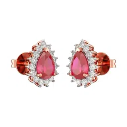 Joyalukkas 18k (750) Purity Rose Gold Crimson Dew Diamond Earrings-picture-26