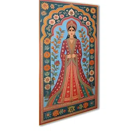 nestroots Blue & Red 3 Pieces Elegant Indian Woman Canvas Wall Art image 4