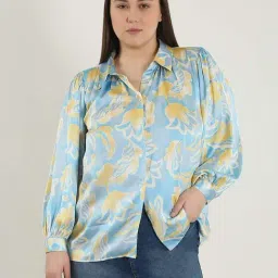 Vero Moda Curve Spa Blue Printed Casual Shirt-image-41
