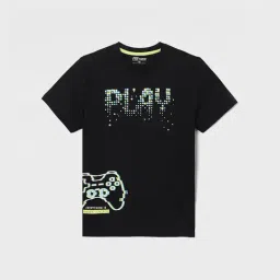 Fame Forever by Lifestyle Boys Black Cotton Printed T-Shirt-picture-36