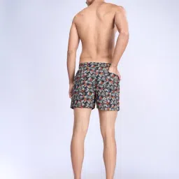 Ramraj Black Cotton Regular Fit Print Boxers (Pack of 2) image 2