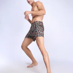 Ramraj Black Cotton Regular Fit Print Boxers (Pack of 2) image 4