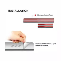Carsonia Non LED Door Sill Plate Stainless Steel Silver for Beat (Set of 4) image 3