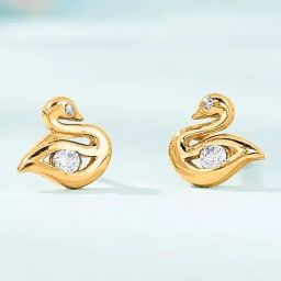 P.N.Gadgil Jewellers Feather Gleam 22kt Yellow Gold Stud Earring For Woman-picture-12