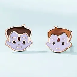 P.N.Gadgil Jewellers Chota Bhim 18kt Rose Gold Stud Gold Earring For Kids-picture-21