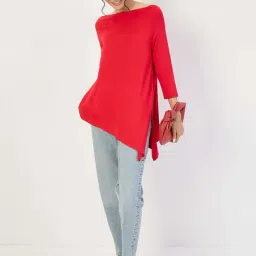 Femmella Red Relaxed Fit Top image 5