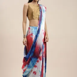KIMISHA Tie and Dye Satin Saree image 2